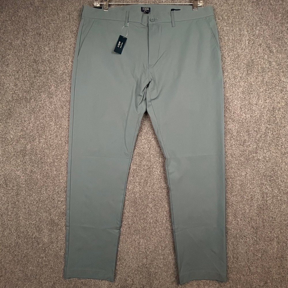 J.Crew Tech Pant Men 38x32 Steel Slate Blue Flex Slim Fit Chino Performance Golf